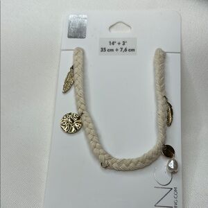 Icing Gold and Beige Rope Necklace